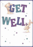 A vision of playful cheer meets nurturing care in this illustrated get well card, where two irresistibly lovable characters-a plush, golden bear and a lively puppy-support the oversized, colourful 'Get Well' message. Painted in rich hues of blue, indigo, and teal, the letters pop against a soft, creamy-white background, bringing brightness to the whole scene. Starbursts in gentle gradients twinkle above and around the friends, infusing the artwork with a sense of possibility and wonder reminiscent of flower-filled mornings in Hampton Hill. The fur textures are so thoughtfully detailed, they seem to invite a gentle touch, mirroring the comforting presence of a fresh floral bouquet waiting to be delivered from a trusted Hampton Hill florist. There is a warmth and radiance to this card that transcends illustration-a tangible sense of kindness, perfect for pairing with fragrant get well flowers sent to homes near Hampton Hill High Street or to bring a ray of hope to a hospital room. Each brushstroke brims with empathy, carefully balancing lightness and sincerity for moments when support and optimism matter most.